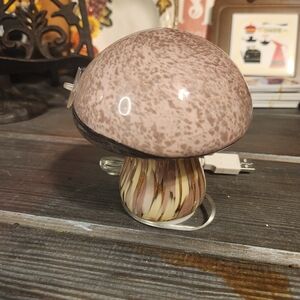 Mushroom-Shaped Night Light Handblown Glass Lamp